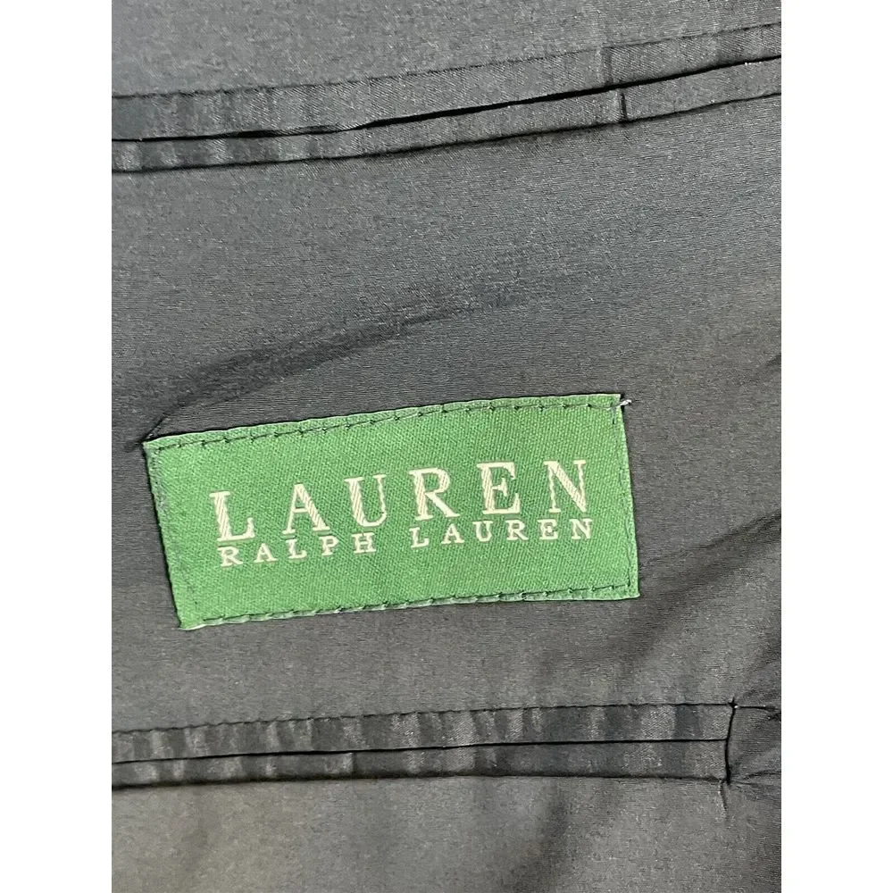 Lauren Ralph Lauren 44R‎ 100% Wool Gray Hopsack Blazer Jacket Sport Coat *FLAWS*